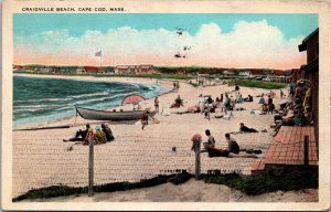 View of Craigville Beach, Cape Cod MA c1935 Vintage Postcard S52