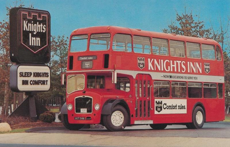 Knights Inn Motel - Double-Decker Bus imported from England - Roadside