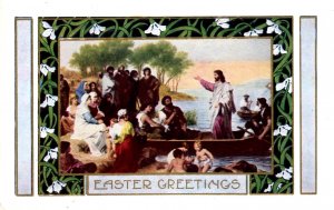 Easter Greetings - A Whitney Made Postcard - Jesus and his Followers - Embossed