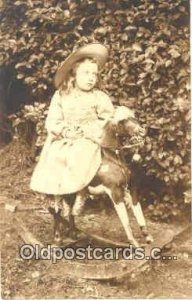 Child, Children, Rocking Horse Real Photo Unused 