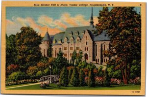 Postcard NY Poughkeepsie Vassar College Belle Skinner Hall of Music