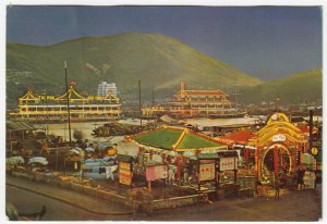 Hong Kong; Floating Restaurants In Aberdeen At Night PPC By Cheng Ho Choy, 1974
