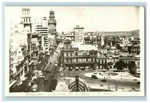 c. 1930 RPPC Downtown 18th Ave Montevideo Mexico Postcard F91