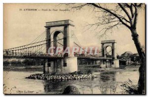 Postcard Old Suspension Bridge Avignon Profile