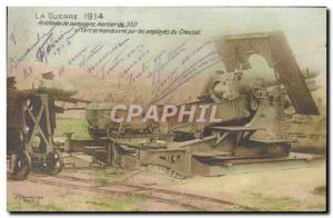 Old Postcard mortar Army Field Artillery 350 Creusot