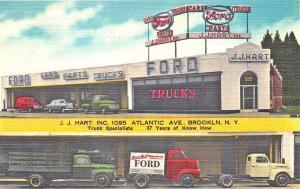 Brooklyn NY J. J. Hart Ford Car Auto Dealership Postcard