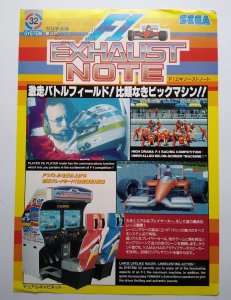 F1 Exhaust Note Arcade Flyer Original 1991 Video Game Promo 8.25 x 11.5 Japan