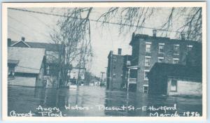 E. HARTFORD, CT  Great Flood 1936 Angry Waters PLEASANT STREET  Postcard