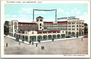 California Hotel San Bernardino California CA Street View and Building Postcard