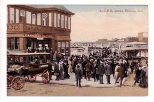Crowd of People at Canadian Pacific Railway Docks, Victoria, British Columbia, 
