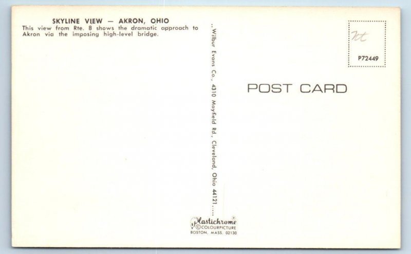 3 Postcards AKRON, Ohio OH ~ Skyline SUMMIT COUNTY COURT HOUSE Art Institute