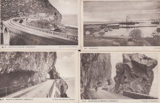 Route de Bougie a Djidjelli A Bougie Set of 4 Algeria Algerian Postcard s