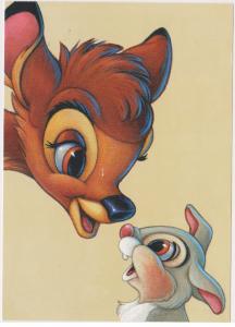 DISNEY BAMBI AND THUMPER POSTAL CARD