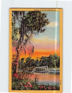 Postcard Beautiful Sunset at Silver Springs Florida USA