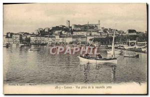 Postcard Old Fishing Boat Cannes View from the new pier