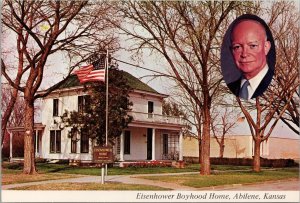 Eisenhower Boyhood Home Abilene Kansas Postcard PC366