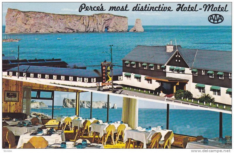 2-views,  Hotel-Motel Perce-sur-mer,  Perce,   Quebec,  Canada,   40-60s