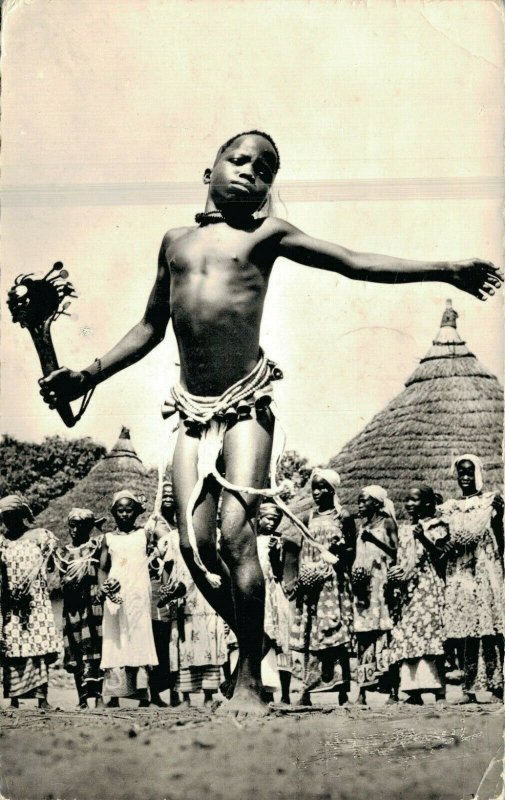 Africa Afrique Noire Jeune Danseur de Boundiali Dancing Boy Real Photo 03.93