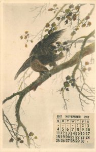 Postcard Japan C-1910 Art Calendar Bird Tree 23-2191