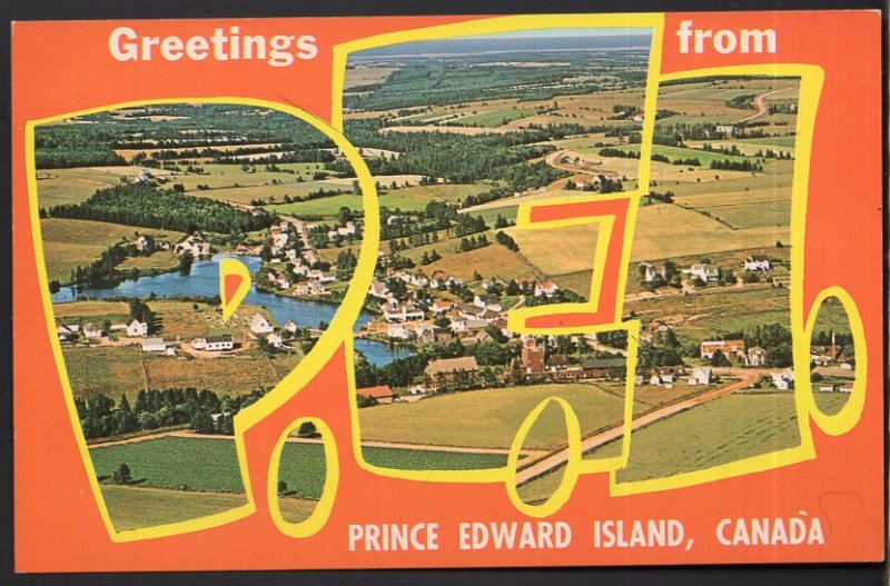 Prince Edward Island HUNTER RIVER Large Letter - View - Greetings from - Chrome