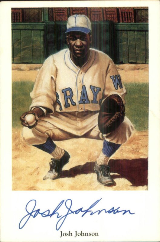 Black Americana Baseball Negro Leagues AUTOGRAPH Postcard JOSH JOHNSON