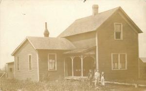 Antigo Wisconsin 1910 Two Story Home RPPC Real photo postcard 2670