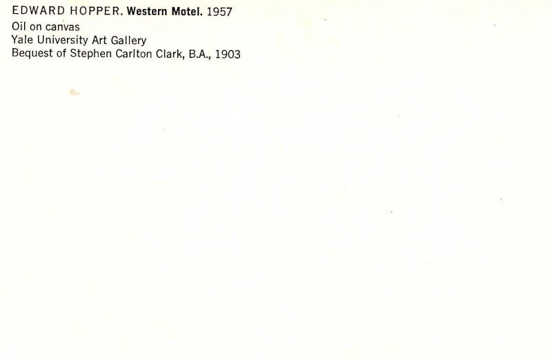 Western Motel Artist: Edward Hopper