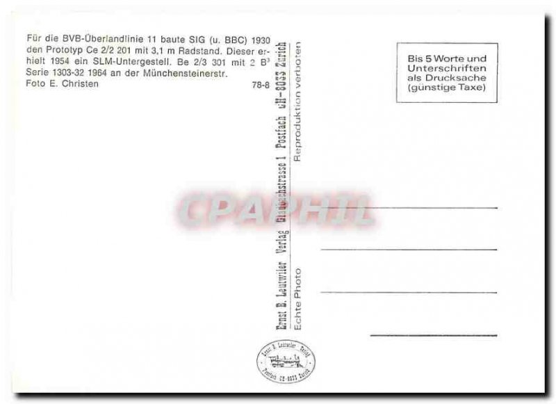 Postcard Modern F�r die BVB-11 �berlandlinie baute GIS