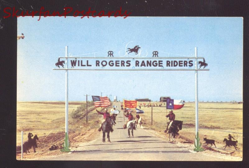 AMARILLO TEXAS ROUTE 66 WILL ROGERS RANGE RIDERS CLUB VINTAGE POSTCARD