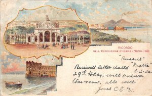 US5457 ricordo dell esposizione d igiene napoli 1900 boat italy litho
