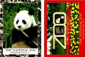 2~4X6 Animal Park Postcards Washington, D.C.~GIANT PANDA & THE NATIONAL ZOO SIGN