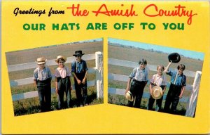 Pennsylvania Amish Country Greetings Our Hats Are Off To You Amish Children