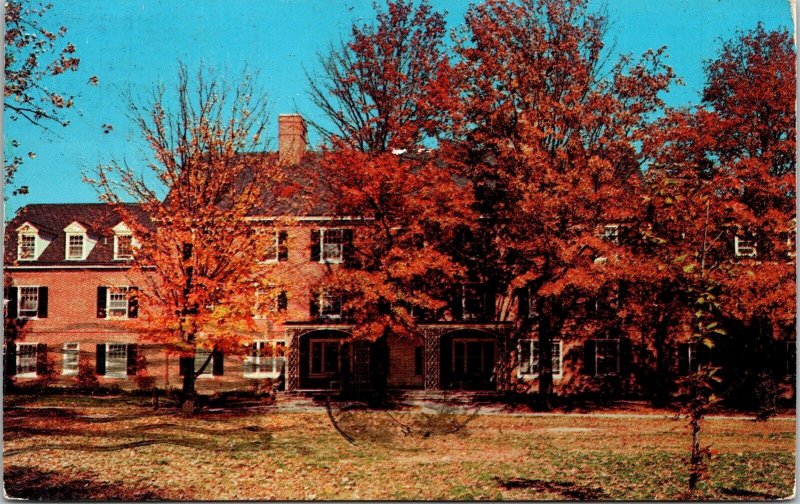 Anna Smith Dorm Berea College Kentucky KY Fall Scene Postcard Cancel WOB Note 