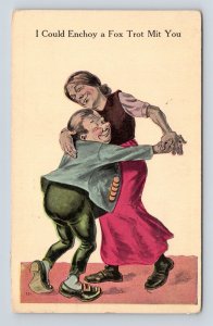 Couple Dancing I Could Enjoy A Fox Trot With You Comic DB Postcard O5