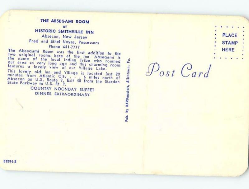 Unused Pre-1980 INN MOTEL Absecon - Near Pleasantville & Atlantic City NJ c5614