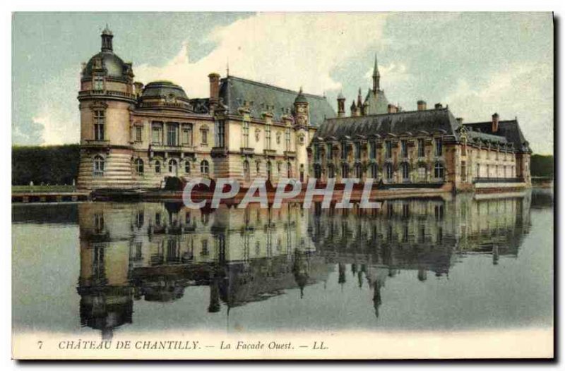 Old Postcard Chateau de Chantilly The West Facade