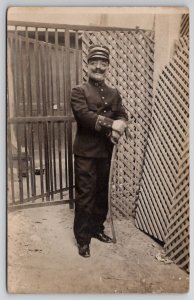 RPPC European Military Older Man In Uniform Real Photo Postcard Q29