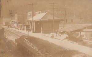 ZC1/ Littleton West Virginia RPPC Postcard c1910 Railroad Depot 165