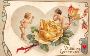 J58/ Valentine's Day Love Holiday Postcard c1910 Cupids 136