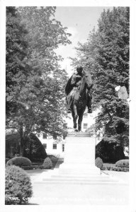 RPPC THE CIRCUIT RIDER Salem, Oregon Capitol Statue ca 1940s Vintage Postcard