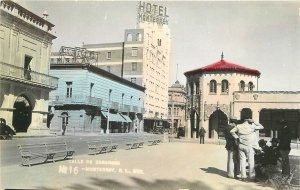 Postcard  1940s RPPC Mexico Monterey hand tint Calle De Zaaracona 23-11833