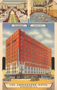 THE AMBASSADOR HOTEL Washington, D.C. ca 1940s Vintage Linen Postcard