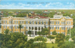 Laredo Texas Mercy Hospital Linen Postcard Unused