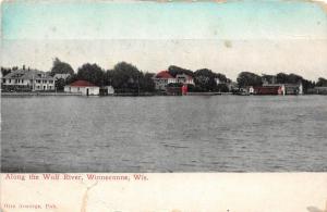 Wisconsin Wi Postcard 1911 WINNECONE ALong the WOLF RIVER Homes