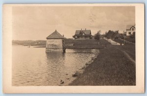 Worcester Massachusetts MA Postcard RPPC Photo Bridge Lake Scene 1912 Antique