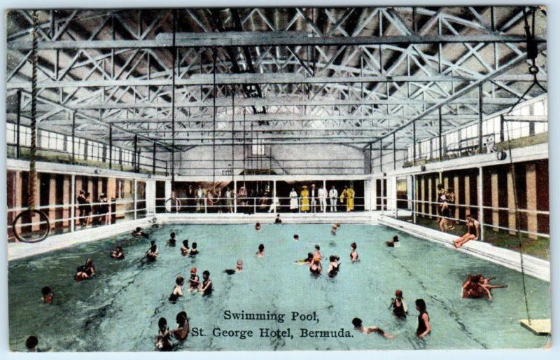 ST. GEORGE'S, BERMUDA    Swimming Pool  ST. GEORGE HOTEL  c1910s  Postcard
