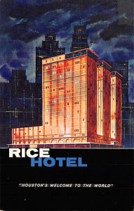 Rice Hotel Downtown - Houston, Texas TX Postcard