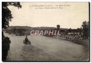 L & # 39isle Adam Old Postcard edges of & # 39oise The locks l & # 39embarcad...