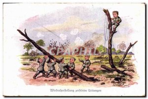 Postcard Old Army Children