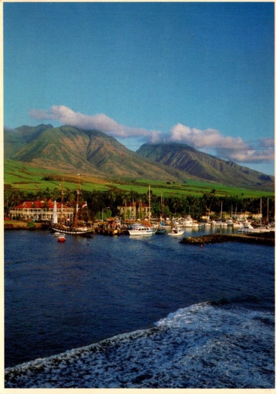 Hawaii Maui View Of Lahaina Town From The Sea 1987